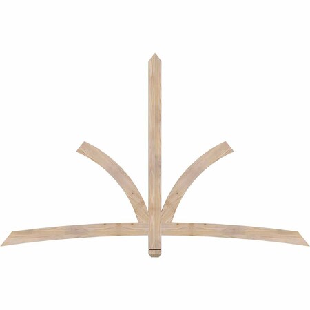 Ekena Millwork Davenport Smooth Timber Gable Bracket, Douglas Fir, 84"W x 53"H x 1 1/2"D x 3 1/2"F, 15/12 Pitch GBW084X53X0204DAV00SDF